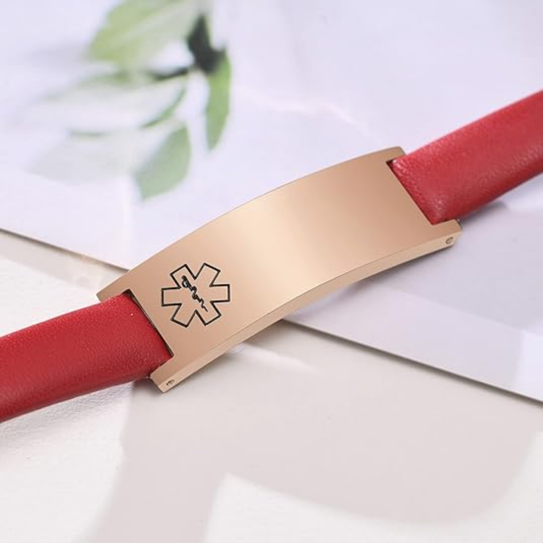 Red LifeStripe Leather with Rose-Gold Plate