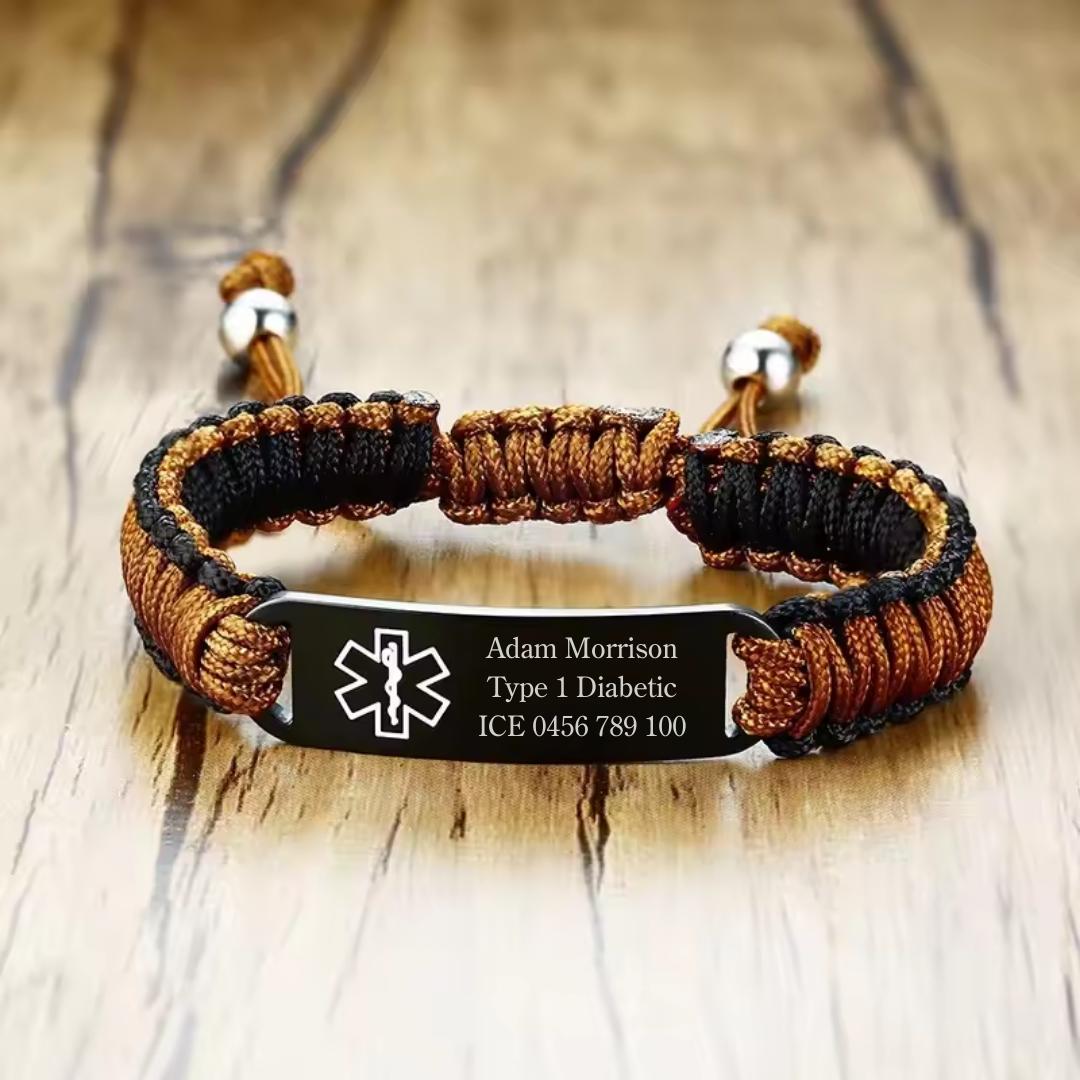 RescueLink Adjustable Medical ID Bracelet-Medical ID Bracelet-Auswara