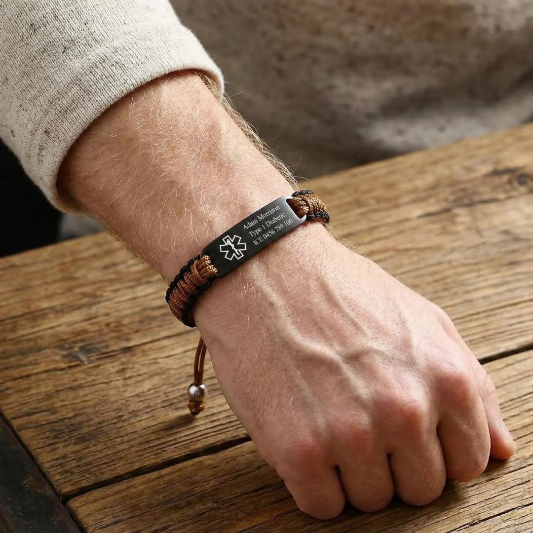 RescueLink Adjustable Medical ID Bracelet-Medical ID Bracelet-Auswara