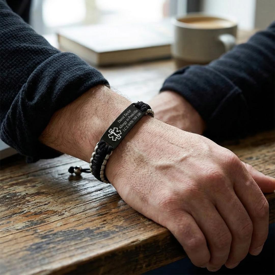 RescueLink Adjustable Medical ID Bracelet-Medical ID Bracelet-Auswara