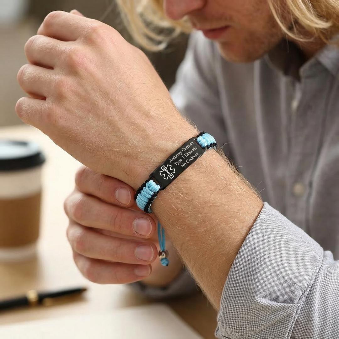 RescueLink Adjustable Medical ID Bracelet-Medical ID Bracelet-Auswara