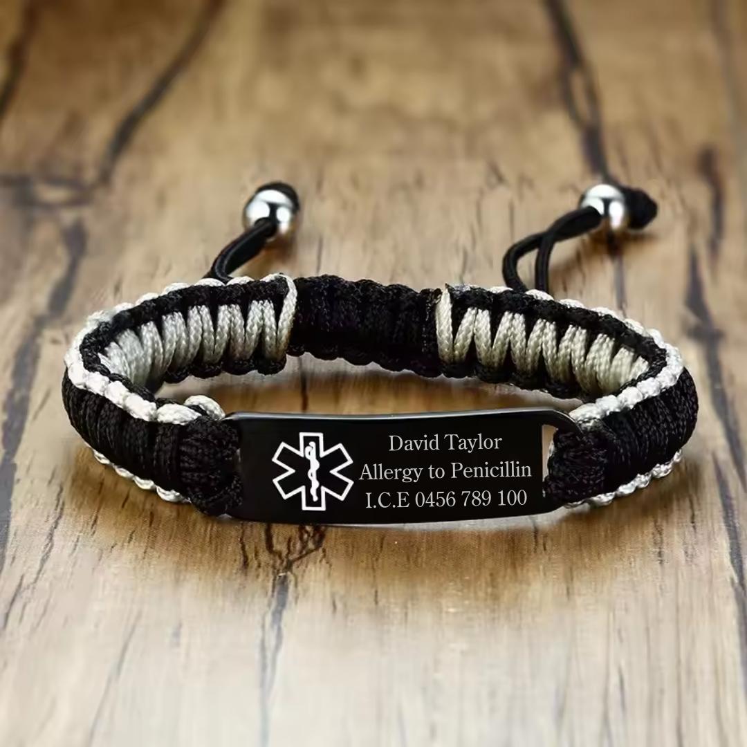 RescueLink Adjustable Medical ID Bracelet-Medical ID Bracelet-Auswara
