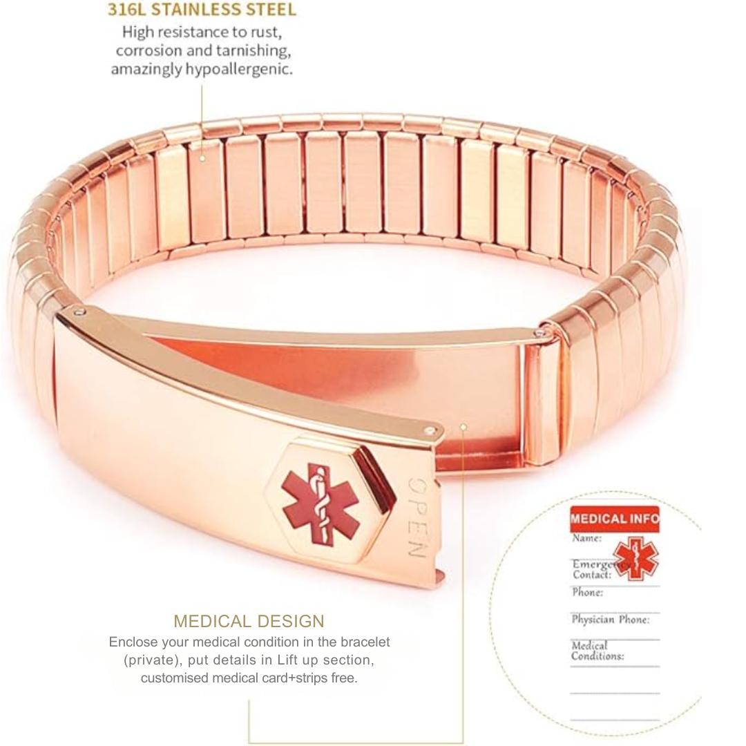 RoseVault Medical ID Bracelet-Medical ID Bracelet-Auswara