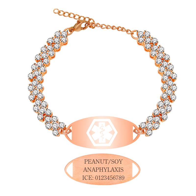 Roselle Luxe Personalised Medical ID Bracelet-Medical ID Bracelet-Auswara
