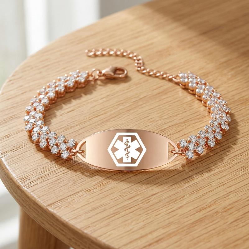 Roselle Luxe Personalised Medical ID Bracelet-Medical ID Bracelet-Auswara