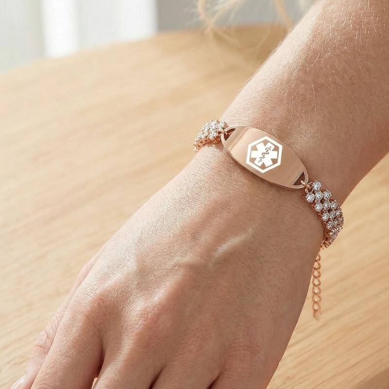 Roselle Luxe Personalised Medical ID Bracelet-Medical ID Bracelet-Auswara