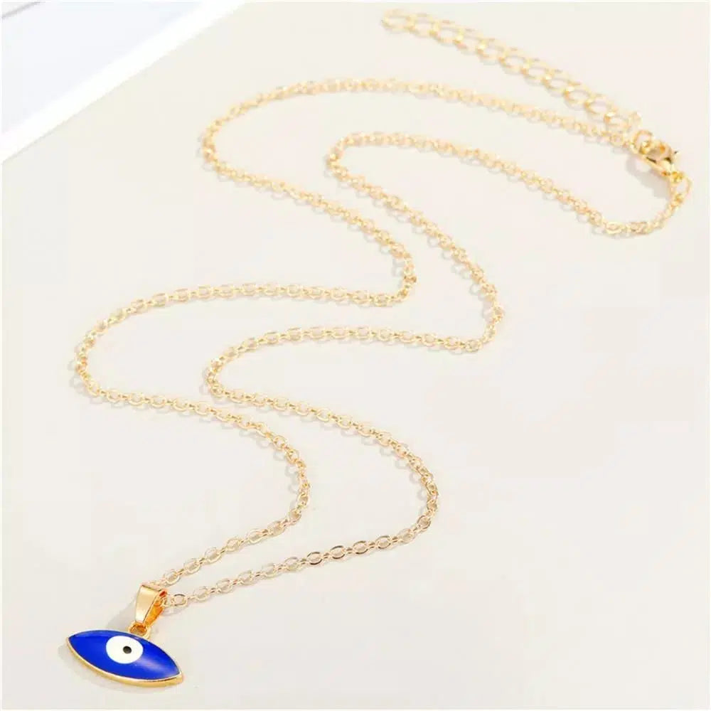 Round Cut Evil Eye Necklace-Evil Eye Necklace-Auswara