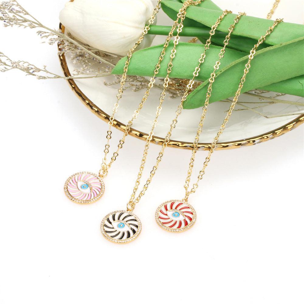 Round evil discount eye necklace