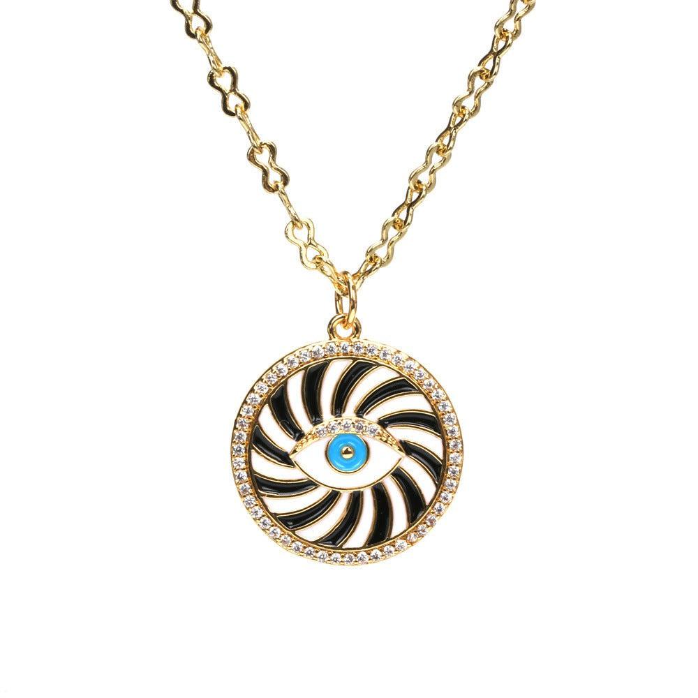 Round Evil Eye Necklace-Evil Eye Necklace-Auswara