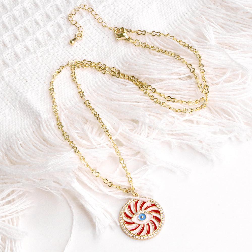 Round Evil Eye Necklace-Evil Eye Necklace-Auswara