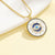 Round Evil Eye Pendant Necklace with Cubic Zirconia-Evil Eye Necklace-Auswara