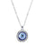 Round Evil Eye Pendant Necklace with Cubic Zirconia in Silver Colour-Evil Eye Necklace-Auswara