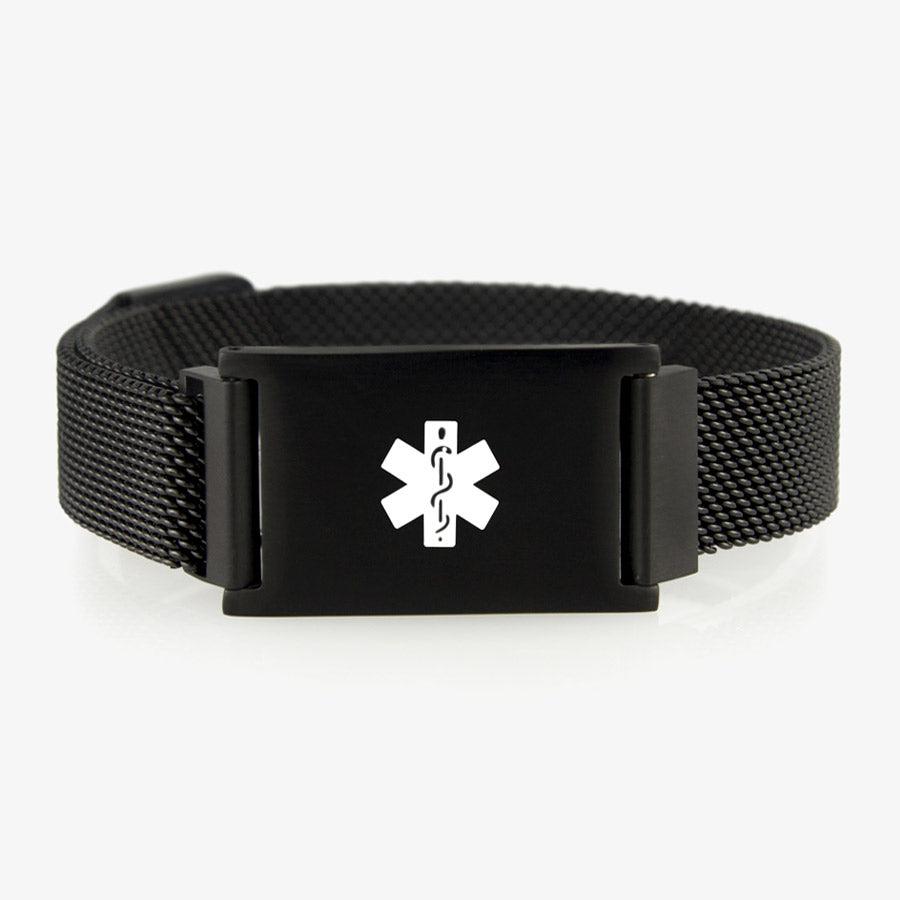 Black medical sales alert bracelet