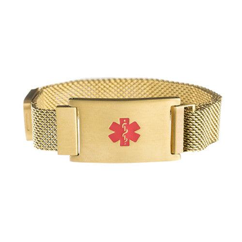 Roxie Medical Alert Bracelet with Magnetic Closure – Gold Colour-Medical ID Bracelet-Auswara