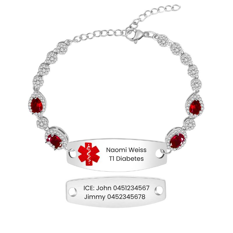 Ruby Grace Personalised Medical ID Bracelet-Medical ID Bracelet-Auswara