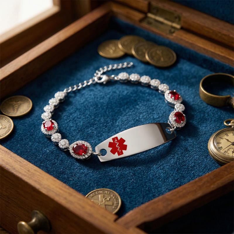Ruby Grace Personalised Medical ID Bracelet-Medical ID Bracelet-Auswara