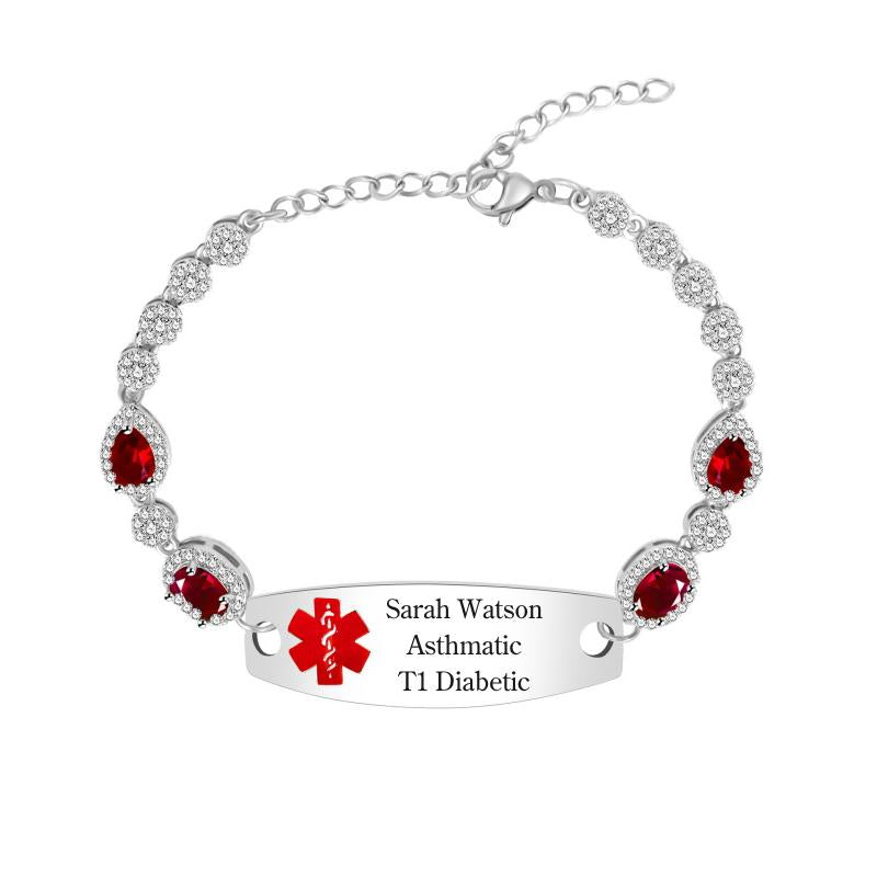 Ruby Grace Personalised Medical ID Bracelet-Medical ID Bracelet-Auswara
