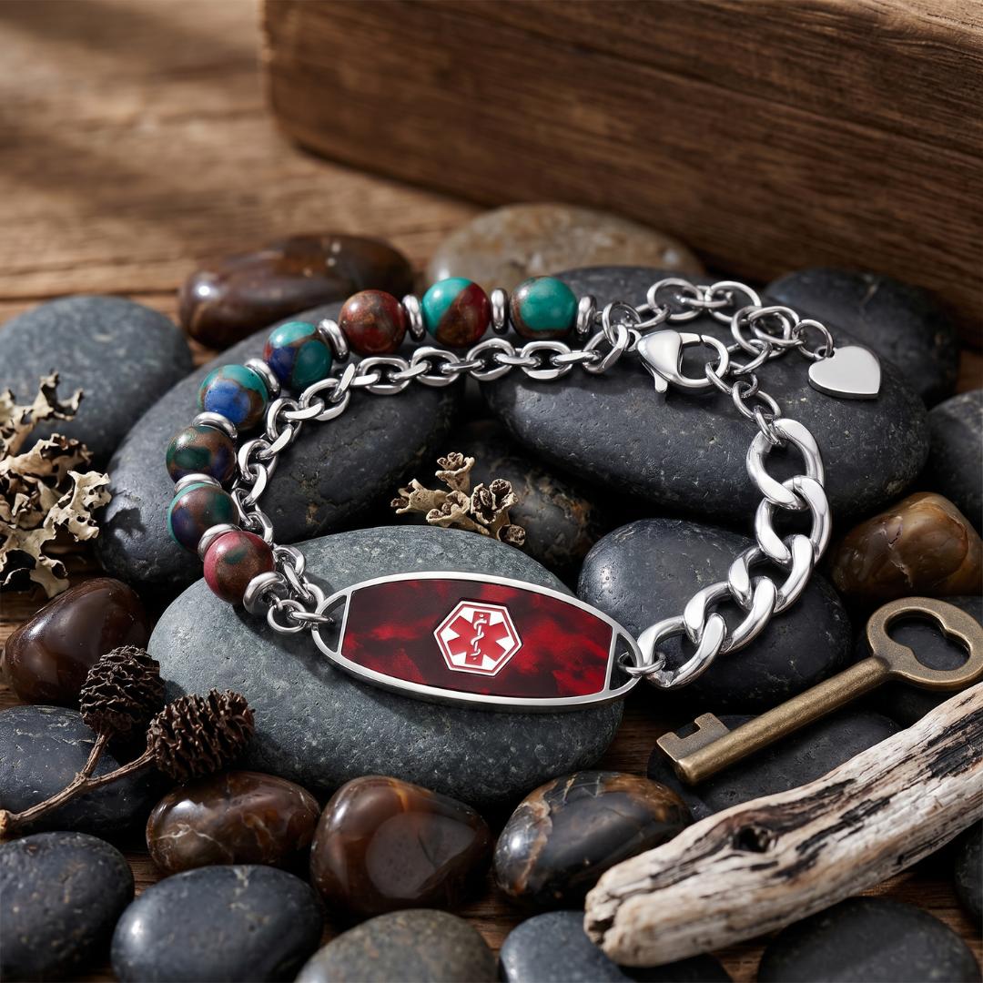 Ruby Monaco Women Medical ID Bracelet-Medical ID Bracelet-Auswara