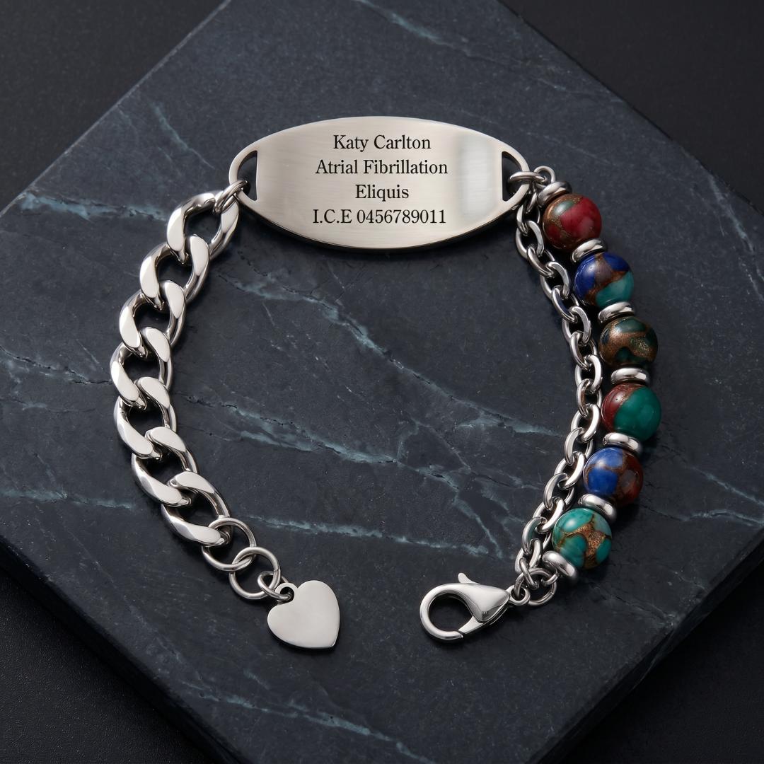 Ruby Monaco Women Medical ID Bracelet-Medical ID Bracelet-Auswara