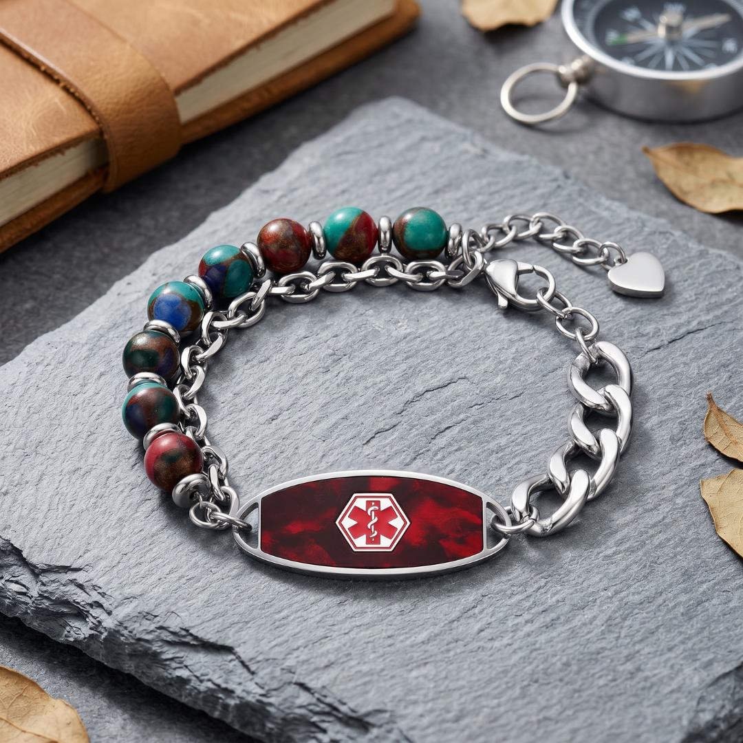 Ruby Monaco Women Medical ID Bracelet-Medical ID Bracelet-Auswara
