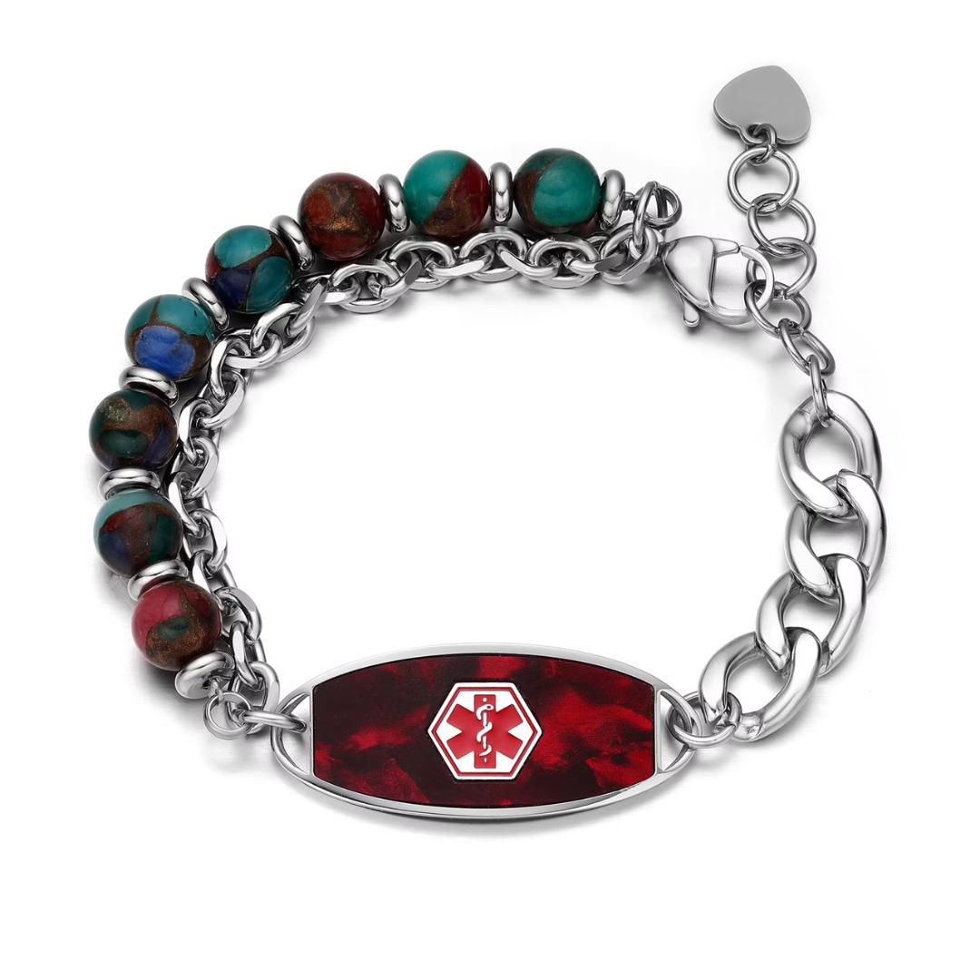Ruby Monaco Women Medical ID Bracelet-Medical ID Bracelet-Auswara