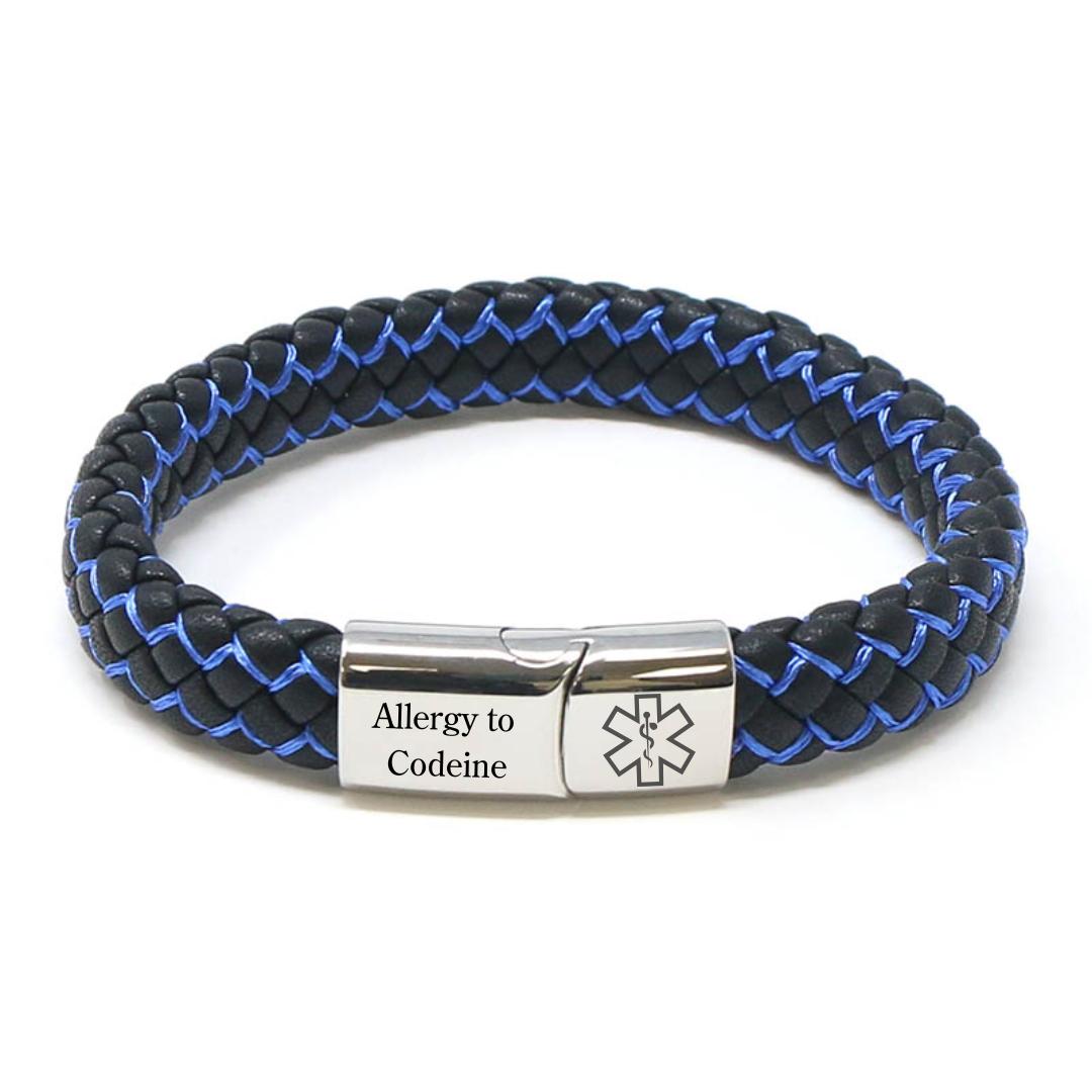 SafeChic Braided Leather Medical ID Bracelet-Medical ID Bracelet-Auswara