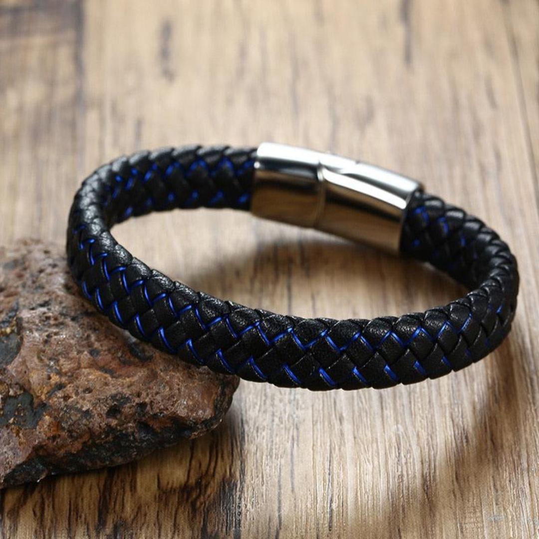 SafeChic Braided Leather Medical ID Bracelet-Medical ID Bracelet-Auswara