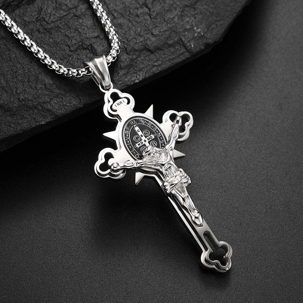 Saint Benedict Crucifix Cross Necklace-Cross Necklace-Auswara