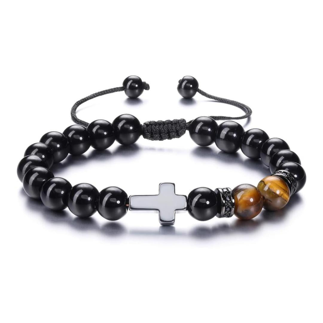Sanctus Men's Cross Bracelet-Cross Bracelet-Auswara