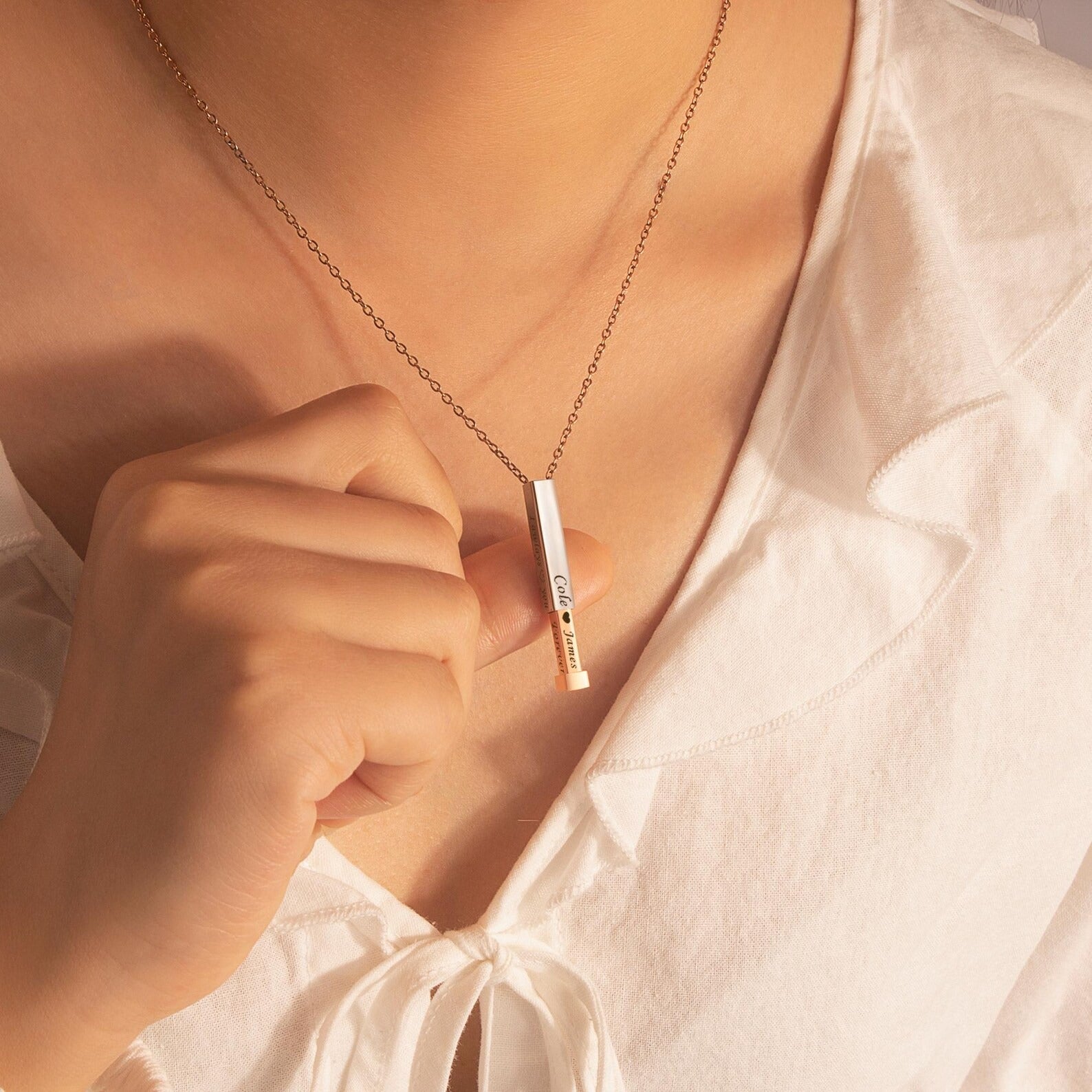 SecretLayer Dual-Slide Personalised Necklace-Personalised Necklace-Auswara