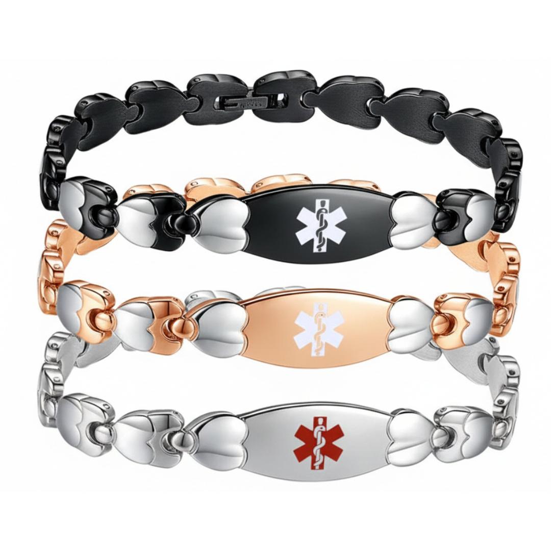 Serena Heart-Link Medical ID Bracelet-Medical ID Bracelet-Auswara