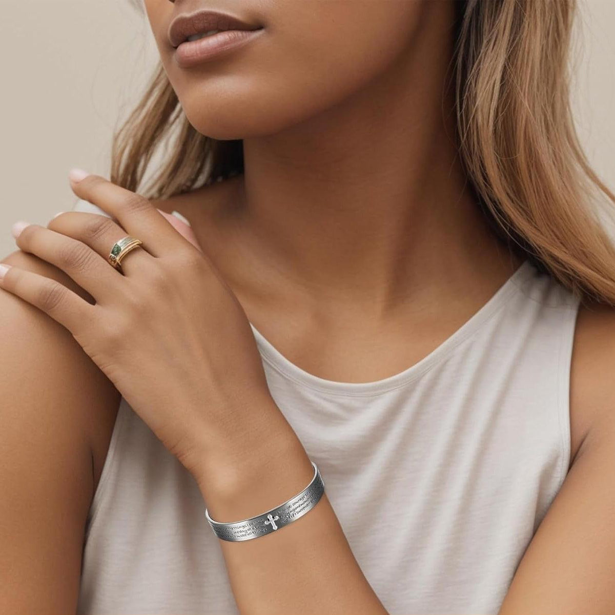 Serenity Light Custom Cuff - Limited Edition-Cross Bracelet-Auswara