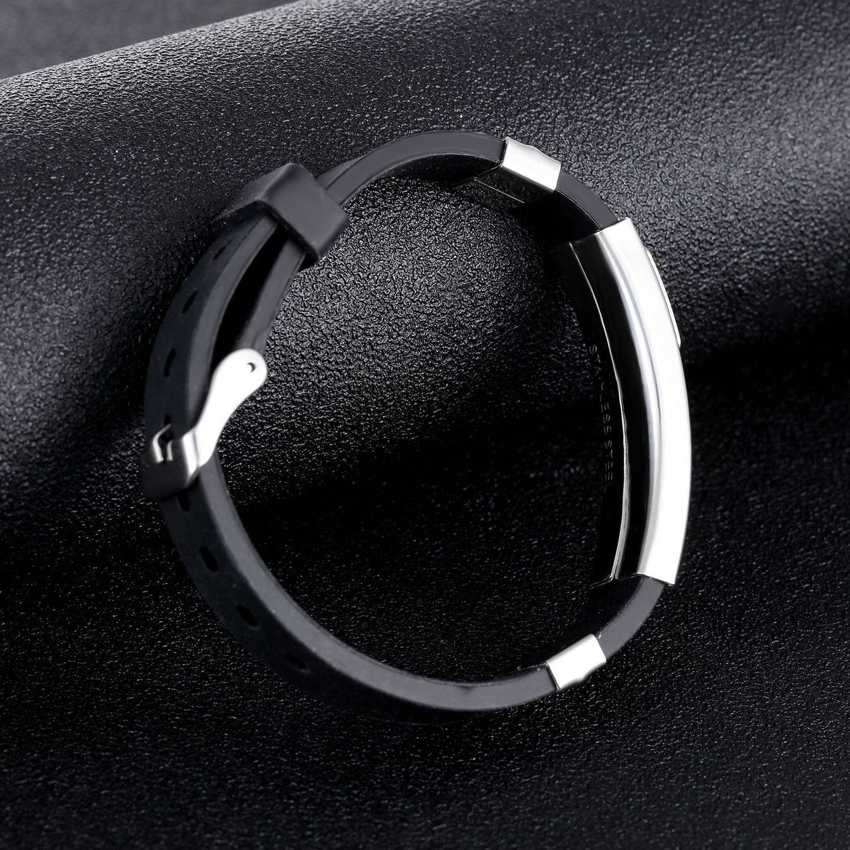 Silicone Cross Bracelet with Silver Bar-Cross Bracelet-Auswara