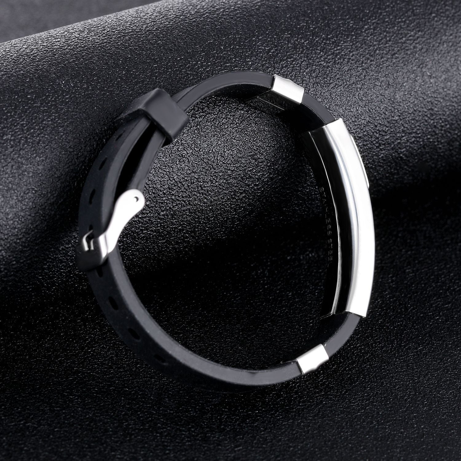 Silicone Cross Bracelet with Silver Bar-Cross Bracelet-Auswara