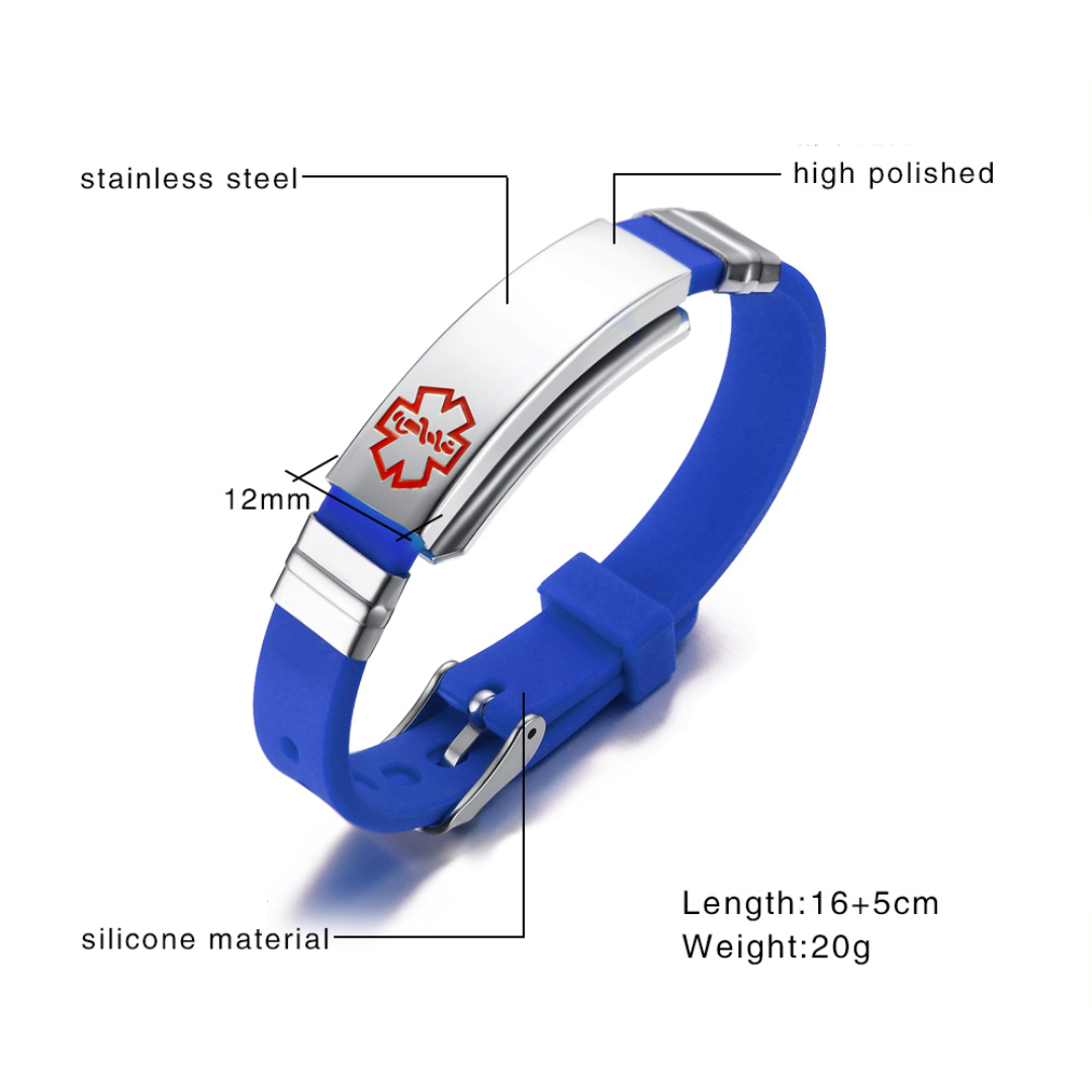 Silicone Custom Medical ID Band