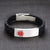 Silicone Medical Alert ID Bracelet with Silver Custom Bar-Medical ID Bracelet-Auswara