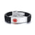 Silicone Medical Alert ID Bracelet with Silver Custom Bar-Medical ID Bracelet-Auswara