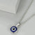 Silver Colour Evil Eye Round Pendant Necklace-Evil Eye Necklace-Auswara