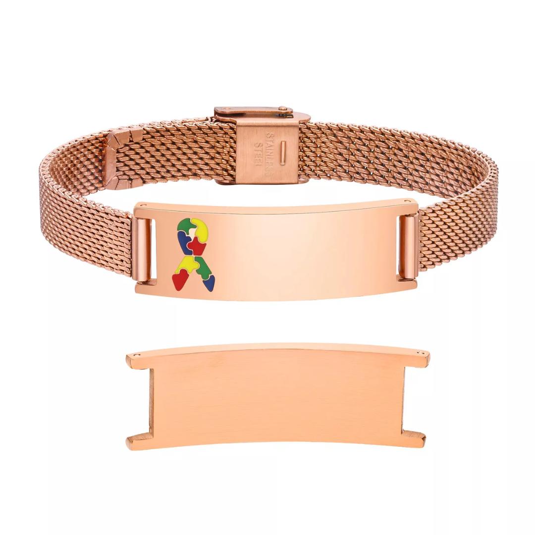 Silver Mesh Autism Medical ID Bracelet-Medical ID Bracelet-Auswara