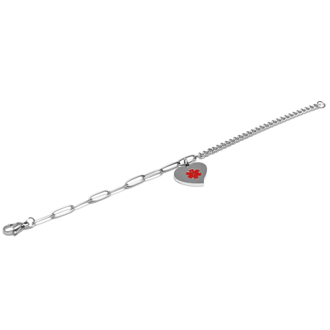 Silver Steel Medical Alert ID Bracelet-Medical ID Bracelet-Auswara