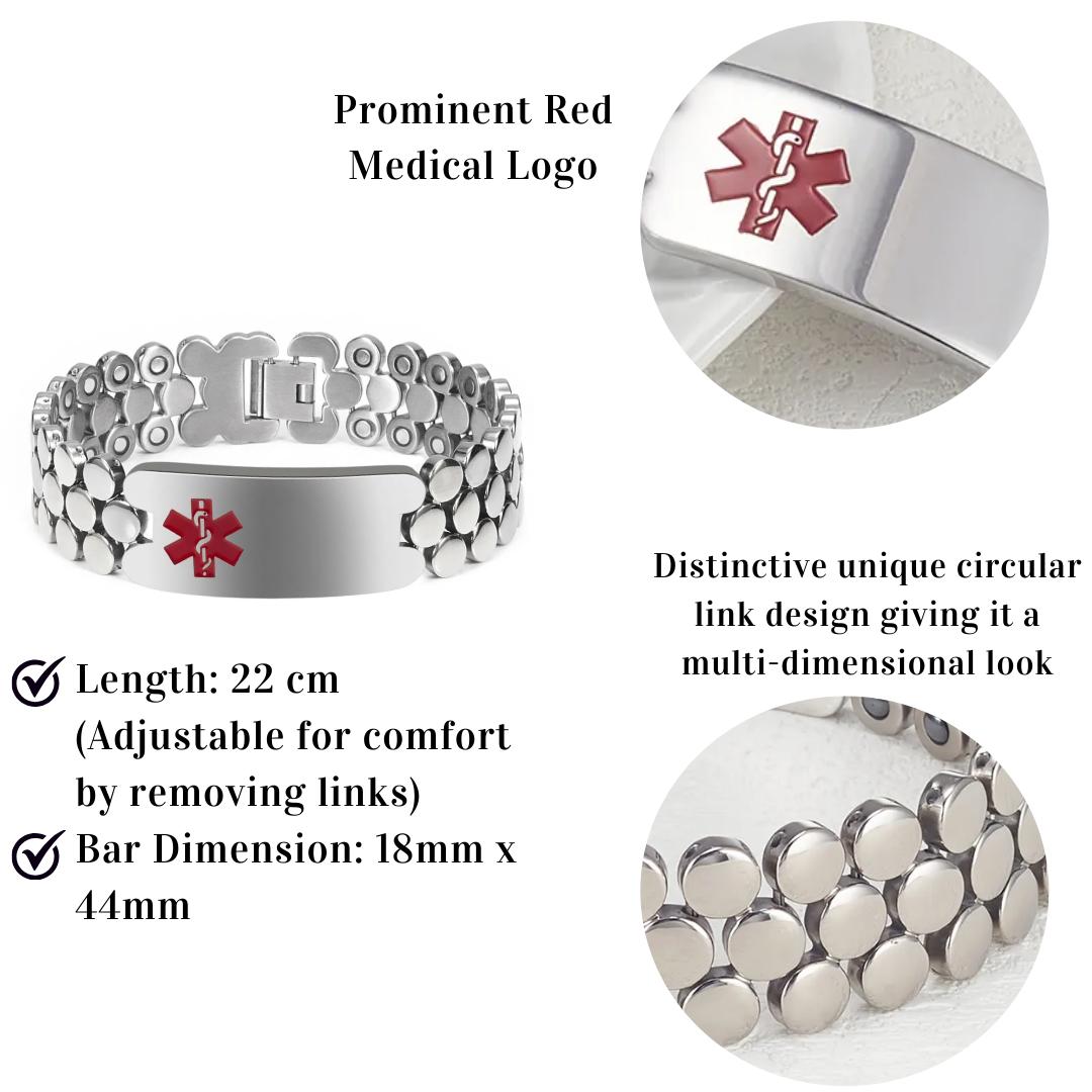SilverPulse Medical Alert Bracelet-Medical ID Bracelet-Auswara