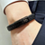 Classic Black Leather Bracelet With Black Clasp