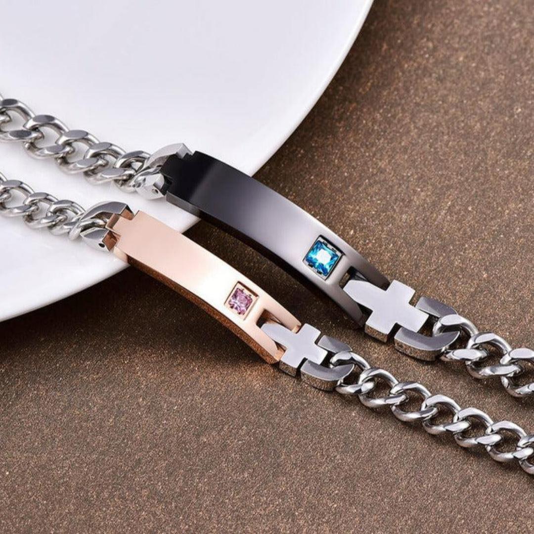 Solara Personalised Couples Bracelet Set-Couple Bracelet-Auswara