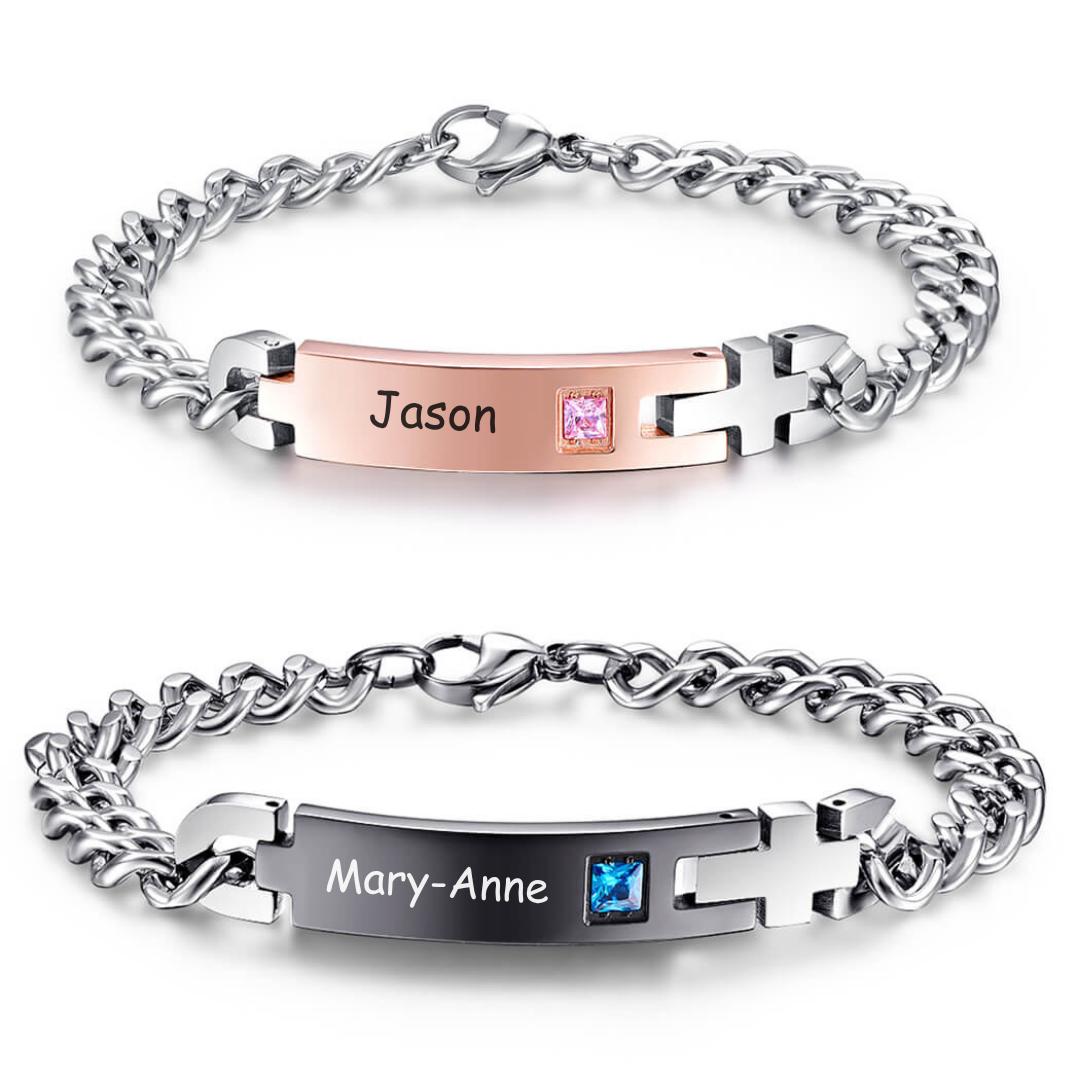 Solara Personalised Couples Bracelet Set-Couple Bracelet-Auswara