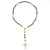 St Benedict Rosary Beads Necklace with Cross Pendant in Black & Gold-Cross Necklace-Auswara