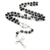 St Benedict Rosary Beads Necklace with Cross Pendant in Black & Silver-Cross Necklace-Auswara