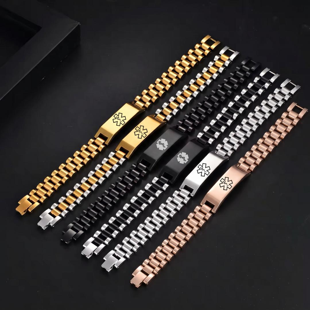 SteelVault Unisex Medical ID Bracelet-Medical ID Bracelet-Auswara