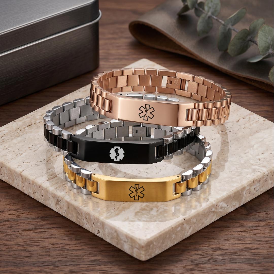 SteelVault Unisex Medical ID Bracelet-Medical ID Bracelet-Auswara