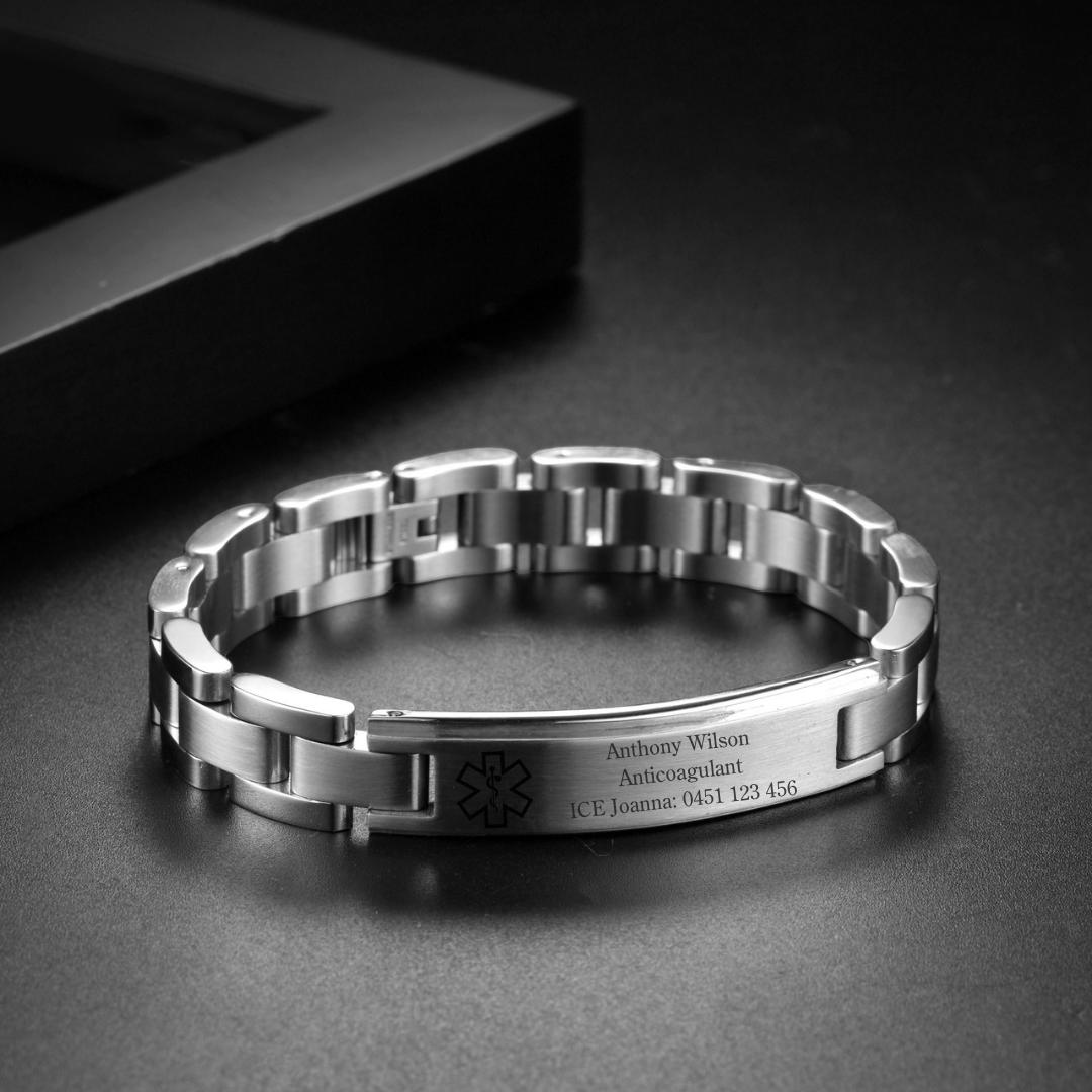Steelborne Men Medical ID Bracelet-Medical ID Bracelet-Auswara