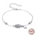 Sterling Silver Adjustable Hamsa Evil Eye Chain Bracelet-Evil Eye Bracelet-Auswara
